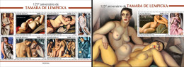 Guinea Bissau 2023, Art, De Lempicka, Nude, 4val In BF +BF - Desnudos