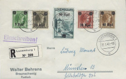Luxembourg - Luxemburg - Lettre Recommandé  1941  Occupation 2ième Guerre Mondiale - 1940-1944 Occupazione Tedesca