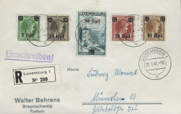 Luxembourg - Luxemburg - Lettre Recommandé  1941  Occupation 2ième Guerre Mondiale - 1940-1944 German Occupation