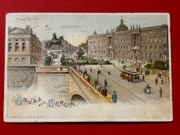 AK Berlin Litho Königliches Schloß Schloßplatz Straßenbahn Ca. 1900 - Porta Di Brandeburgo