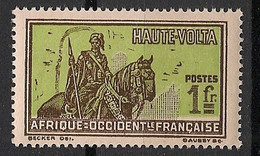 HAUTE-VOLTA - 1928 - N°YT. 58 - 1f Sepia Et Vert - Neuf Luxe ** / MNH / Postfrisch - Nuevos