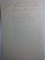 Bellevue Avenue Mélanie 4 13 Et 16 Octobre 1894 à M Pons Notaire (Golfech ?)  Signé Albert Rolland Du 13 10 Pages & 16 1 - Manuscrits