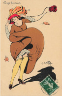Illustrateur Illustration Naillod Paris 123/1 Art Deco Art Nouveau Femme Coup De Vent - Naillod