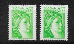 Sabine 2fr Vert-jaune YT 1977f : Le Vert-jaune Très Clair . Pas Courant , Voir Le Scan . Cote YT : 3 € . - Ongebruikt