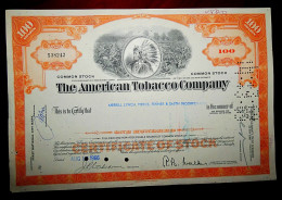 The American Tobacco Company, 1966 New Jersey (USA)  Share Certificate - Agricoltura