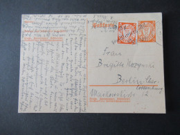 Danzig 1939 Ganzsache Mit Zusatzfrankatur Mit MS Gebt Für Die Winterhilfe! Opfert! Interessanter Inhalt Gauführerinnen - Enteros Postales