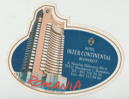 Romania - Bucuresti - Hotel Intercontinental - Label - Etiquette - Etiquetas De Hotel