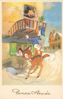 WALT DISNEY * CPA Illustrateur * Mickey , Donald Et Bambi * Bonne Année * Walt Disney - Other & Unclassified