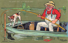 CH. BEAUVAIS * CPA Illustrateur Art Nouveau Beauvais * Les Sports XII La Pêche De Fond * Pêche à La Ligne Pêcheur - Beauvais