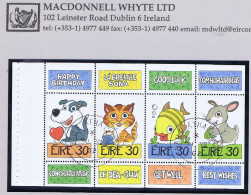 Ireland Greetings 1999 Pets 30p X 4 Booklet Pane Fine Used Cds - Used Stamps