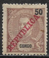 Portuguese Congo – 1911 King Carlos Overprinted REPUBLICA 50 Réis Mint Stamp - Congo Portuguesa