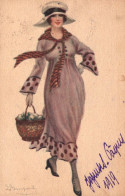 S . BOMPARD - Cpa Illustrateur - Femme Et Son Panier - Mode - Bompard, S.