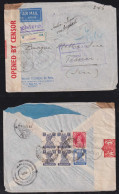 India 1942 Triple Censor Registered Airmail Cover BOMBY Stock Exchange X THERAN Iran Via Bagdad - 1936-47 Koning George VI