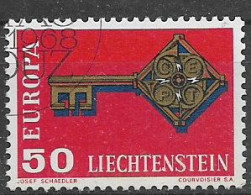 LIECHTENSTEIN  1968  EUROPA  UNIF. 446  USATO VF - Oblitérés