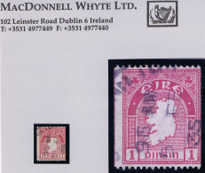 Ireland 1934 SE 1d Perf 15ximperf Experimental Coil, Misguillotined With Part Next Stamp At Left, Used 1935 Cds - Usati