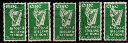 IRELAND Scott # 147 Used X 5 - Irish Harp - Used Stamps