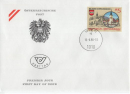 Austria Osterreich 1990 FDC 850 Jahhre Gumpoldskirchen, Canceled In Wien - FDC