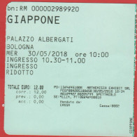 ITALIA - ITALY - ITALIE - BOLOGNA - Palazzo Albergati - Mostra Giappone - Biglietto D'ingresso Ridotto - Usato - Tickets D'entrée