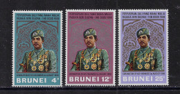 BRUNEI 1968  CORONATION OF SULTAN HASSANAL BOLKIA   SCOTT#141-143 MH - Brunei (...-1984)