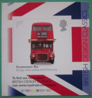 2009 ~ S.G. 2912 ~ DESIGN CLASSICS 1 (ROUTEMASTER BUS) SELF ADHESIVE BOOKLET STAMP. NHM  #00917 - Unused Stamps