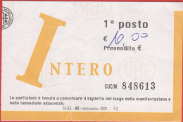 ITALIA - ITALY - ITALIE - SIAE - Biglietto D'ingresso Intero Generico - Usato - Tickets D'entrée