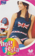 Carte Prépayée JAPON - MODE FEMME LINGERIE WACOAL & Drapeau - WOMAN GIRL & UK FLAG JAPAN Prepaid Tosho Card - 10146 - Fashion