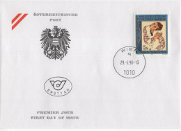 Austria Osterreich 1990 FDC Egon Schiele, Austrian Expressionist Painter Maler, Canceled In Wien - FDC