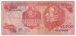 URUGUAY // 500 NUEVOS PESOS MONEDA NACIONAL - PICK 63A // AÑO 1991 - Uruguay