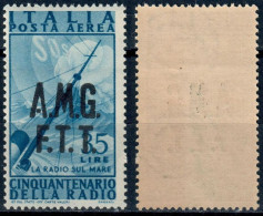 AMG-FTT 1947 POSTA AEREA L. 35 CINQUANTENARIO INVENZIONE DELLA RADIO SOPRASTAMPATO - NUOVO MNH ** - SASSONE PA11 - Luchtpost