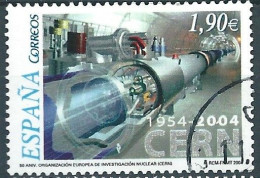 ESPAGNE SPANIEN SPAGNA SPAIN ESPAÑA 2004 NUCLEAR RESEARCH INVESTIGACION CERN USED ED 4121 YT 3700 MI 3995 SC 3322 SG 407 - Used Stamps