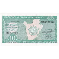 Burundi, 10 Francs, 2003, 2003-07-01, KM:33d, NEUF - Burundi