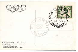 61135 - Deutsches Reich - 1936 - 6Pfg Olympia EF A AnsKte SoStpl BERLIN - OLYMPISCHES DORF, Blanko - Estate 1936: Berlino