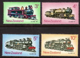 NEW ZEALAND - 1973 RAILWAY LOCOMOTIVES TRAINS SET (4V) FINE MNH ** SG 1003-1006 - Nuovi