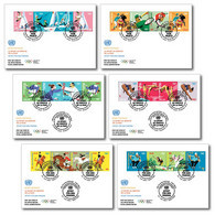 2021 New ** UN Olympics 2020 Sports For Peace Olympic Baseball Golf Horse Riding Karate Sailing Boat FDC 6 Diff.SET (**) - Emissions Communes New York/Genève/Vienne