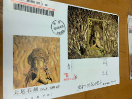 China Stamp Postally Used Cover 2002 Buddha S/s - 2000-2009