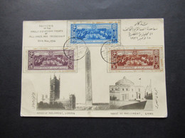 Ägypten Souvenir Of The Anglo Egyptian Treaty Of Alliance And Friendship 25th 11.1936 Foto Karte Houses Of Parliament - Covers & Documents