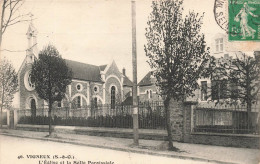 FRANCE - Vigneux - L'église Et La Salle Paroissiale - Carte Postale Ancienne - Vigneux Sur Seine