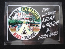 HOTEL PENSION HOSTAL PENSION MASIA BLANES COSTA BRAVA SPAIN LUGGAGE LABEL ETIQUETTE AUFKLEBER DECAL STICKER MADRID - Etiquetas De Hotel