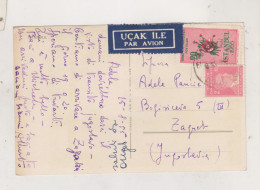 TURKEY 1955 ISTANBUL   Airmail  Postcard To Yugoslavia - Storia Postale