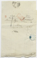 HELVETIA SUISSE MARQUE GENEVE 1835 LETTRE COVER MOREZ JURA + LG + SUISSE PAR FERNEY EN ROUGE - ...-1845 Prephilately