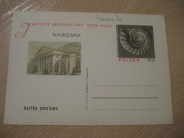 WARSZAWA 1970 Ammonite Postal Stationery Card POLAND Fossil Fossils Animals Fossiles Geology - Fossiles