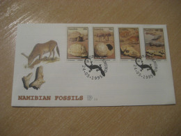 ORANJEMUND 1995 Turtle Crocodile ... FDC Cancel Cover NAMIBIA Fossil Fossils Animals Fossiles Geology Geologie - Fossielen