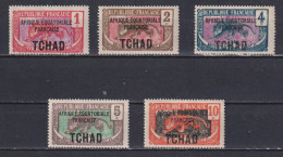 Timbres Neufs* Du Tchad De 1924 Et 1930 Léopard Surchargé - Nuevos