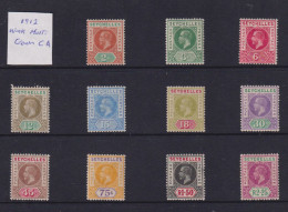 SEYCHELLES  - 1912-13  George V Wm Mult Crown CA Set Hinged Mint - Seychelles (...-1976)