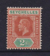 SEYCHELLES  - 1917-20  George V Wm Mult Crown CA 2c Hinged Mint - Seychelles (...-1976)