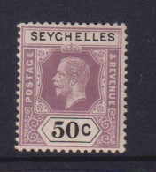 SEYCHELLES  - 1917-20  George V Wm Mult Crown CA 50c Hinged Mint - Seychelles (...-1976)