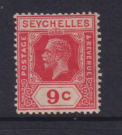 SEYCHELLES  - 1921-32  George V Wm Mult Script CA 9c Hinged Mint - Seychelles (...-1976)