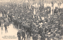 CPA 34 BEZIERS / MEETING VITICOLE 1907 / LE DEFILE D'ARGELLIERS / PROMOTEUR DES MANIFESTANTS - Beziers