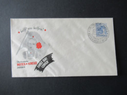 Kontrollrat 19.6.1948 Mi.Nr.957 FDC Umschlag Werbewoche Rotes Kreuz Hessen Und Sonderstempel FFM - Brieven En Documenten