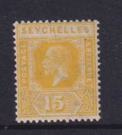 SEYCHELLES  - 1921-32  George V Wm Mult Script CA 15c Hinged Mint - Seychelles (...-1976)